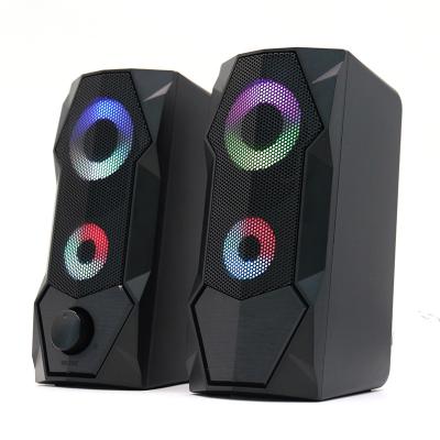 China Yes Computer Speaker USB 2.0 Powered 3.5mm Plug RGB LED Gaming Speaker for sale