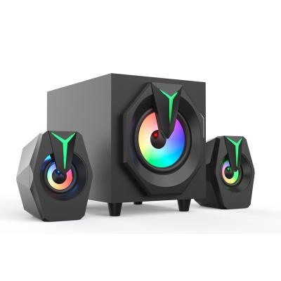 China PORTABLE 3D Surround - Computer Subwoofer Speaker PC Laptop 2.1 BT RGB Gaming Sound Cable Speaker for sale