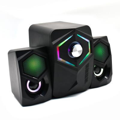 China Hot Selling PORTABLE Computer RGB Gaming Mini Active Subwoofer Super Bass Portable Studio Speaker for sale