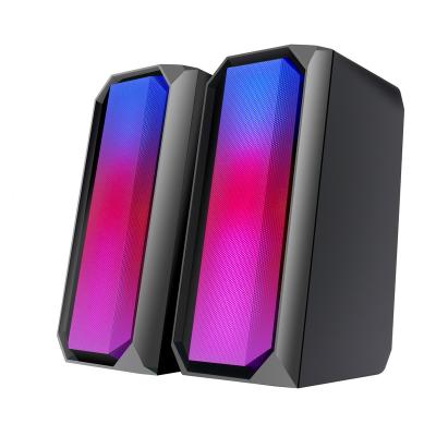 China Colorful LED Light 3 Inch 3w Full Range 3D Subwoofer ABS Gaming Speaker for sale