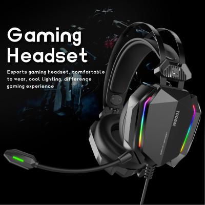 China Wholesale Custom Headband Noise Canceling Gamer Headband Headphones Cool RGB Earphone With Microphone Wired Gaming Headset Headphones for sale