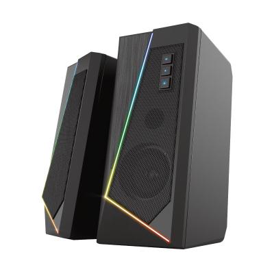 China RGB Backlight Latest Computer Gaming Speakers Compact 2.0 USB Powered Sound Speakers Auxiliary Bass For Desktop PC Laptop Computer Stereo Monitors for sale