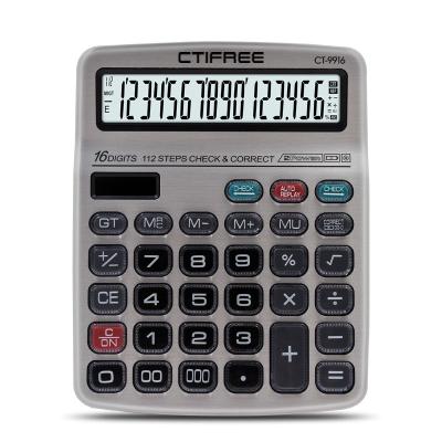 China CTIFREE General Purpose Calculator Customized logo check funtion 16digits correct calculator with CT-9916 good looking for sale