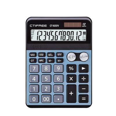 China Original 12Digit Desktop Calculator Factory Supply Power Desktop Calculator Solar Powered Dual True Calculador CT-622V for sale