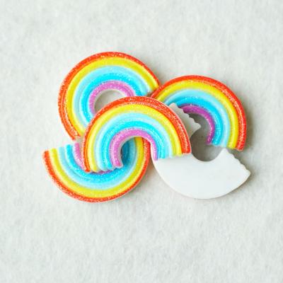 China 200Pcs/Bag Europe Resin Flat Back Charms Cute Rainbow Mud For DIY Scrapbooking Craft Decoration for sale