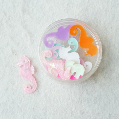 China 200Pcs/Bag Europe Ocean Theme Resin Flat Back Charms Seahorse For DIY Jewelry Scrapbooking Dropshipping for sale