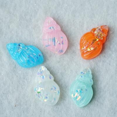 China Europe Glitter Ocean Conch Resin Flat Back Mud Charms For Craft Making Scrapbooking Decoration Phone Case for sale