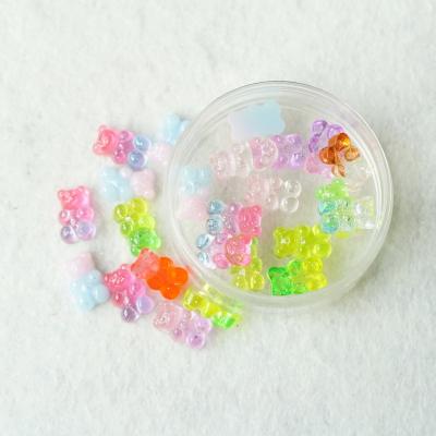 China Europe Resin Flat Back Charms Gradient Bear Cabochons For DIY Craft Phone Case Scrapbooking Making Decor for sale