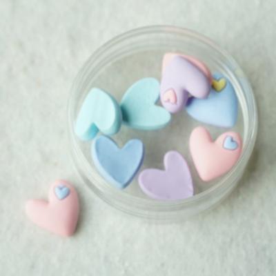 China Europe 200Pcs/BagResin Flatback Mud Charms Heart For DIY Scrapbooking Crafts Cell Phone Case Making for sale