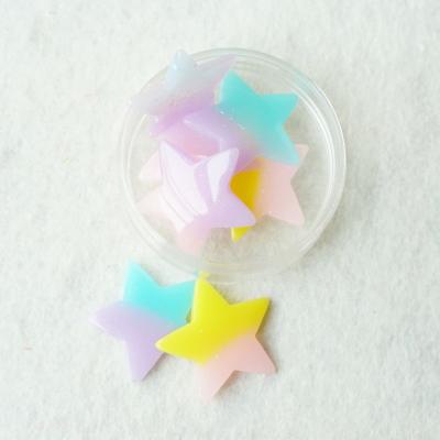 China Europe Resin Flat Back Mud Charms Star Gradient Color For DIY Scrapbooking Crafts Cell Phone Case Making for sale