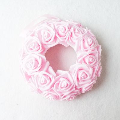 China Hand Made Artificial Moss Rose Flower Wreaths for Indoor Decor Valentine Home Wedding Wall Hanging Decoration for sale