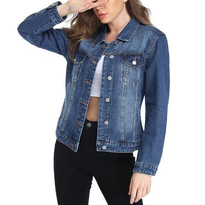 China JUSTNEW Newest Style Women's Basic Button Down Denim Jacket Breathable Casual Long Sleeve Jean Jacket for sale