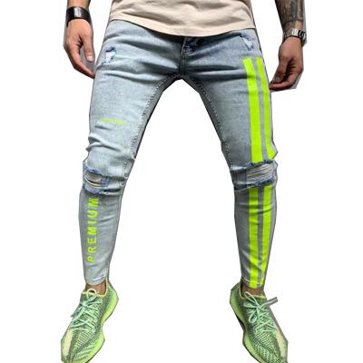 China JUSTNEW factory wholesale breathable men jeans straight pants ripped denim black jeans for stylish men for sale