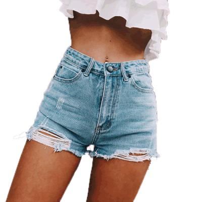 China Hot sale summer woman breathable denim shorts high waist ripped jeans shorts fashion sexy female shorts S 2XL drop shipping new for sale