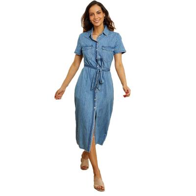 China China Factory Light Blue Sexy Womens Breathable Denim Long Dress OEM Jeans for sale