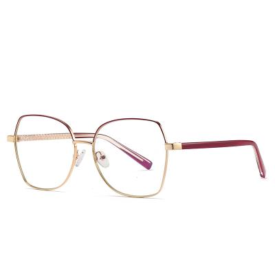 China Anti Blue Light Lens  Eyeglasses Fancy Polygonal Slim Metal Computer Anti Blue Light Blocking Spectacles Glasses Eyeglasses Frames for sale