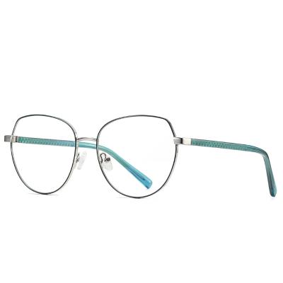 China Computer Glasses Blue Blocking New Design Metal Stainless Gold Round Eye Wear Spectacles Eyewear Eyeglasses Optical Frames Glasses for sale