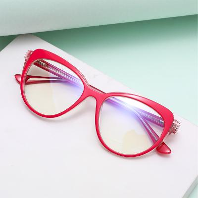 China Trendy Blue Light Spectacle Cat Eye TR90 Glass Eyelasses Anti Optical Frames for sale