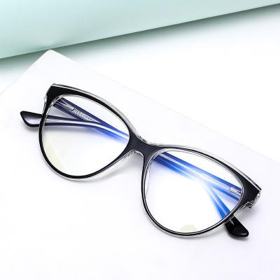 China 2021 Fashionable Stylish Glass Eyewear Cat Eye Blue Light Blocking Women Glasses Optical Frames for sale