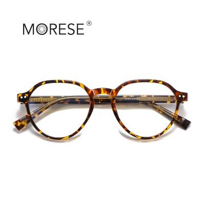 China Optical Frames For Eyewear OEM Logo Customized Eyeglasses Ready Stock Myopia MORESE Model 2094 Round TR90 Optical Frame Designer Eyeglasses for sale