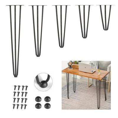 China Modern Wholesale Customized Chairs Sofa Iron Table Hairpin Legs Metal Office Furniture Legs Living Room Metal Hairpin Legs for sale