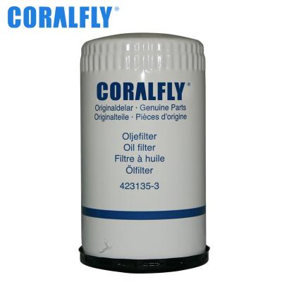 China Garantía del filtro de aceite de Engines 423135 3 CORALFLY del excavador 1 año en venta