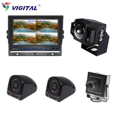 China Hot Sale NIGHT VISION 7 Inch 1024*600 AHD Quad Display Truck Security System With Recording Function for sale