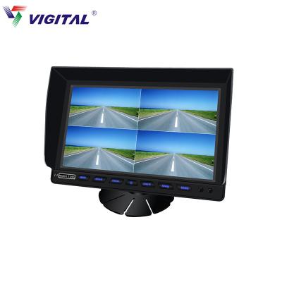 China Desktop 10.1 Inch 4-Channel Quad AHD Vehicle TFT Car LCD Screen Monitor, for sale