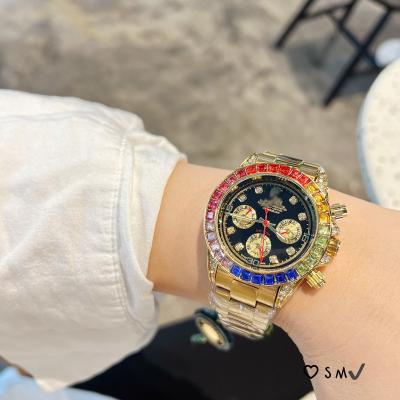 China 3A Rainbow Automatic High-end Trend Date Quartz Watch Classic Steel Waterproof Good Quality Panda for sale