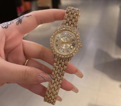 China High End Popular Women Auto Date Iced Out Gold Wristwatch Top 10 Brands For Gift Luxury Watch 2022 for sale