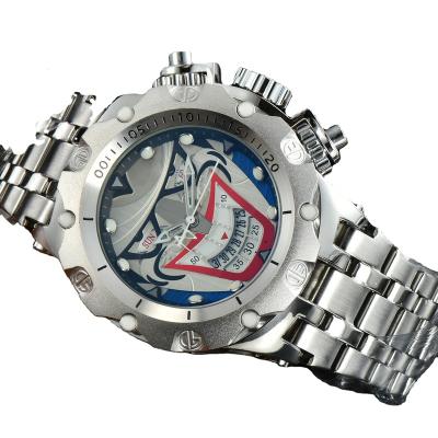 China High Quality Hot Selling Steel Chronograph Watch Strap Clown Watch For Men for sale