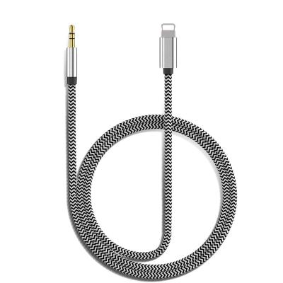 China Factory wholesale price cheap customs MFi nylon braided aux. to Lightning Cable 3.5 Mm Earphone Jack Adapter Male Audio Cord For Apple for sale