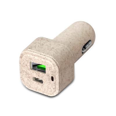 China Wholesale Custom Eco-friendly Palladium 20W QC3.0 USB Wheat Straw Fast Charging Type C Car Charger For iphone 12 for sale