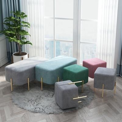 China 2020 Popular Hotel Stool Velvet Fancy Leather Colorful Stools Stool for sale