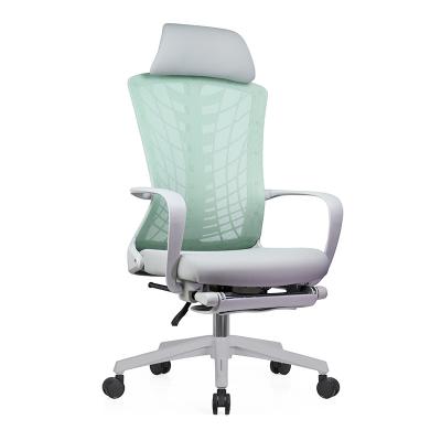 China Nylon Frame Office Swivel Chair With Footrest Chair Swivel Base Ergonomic Lifting Extended Computer Chair for sale