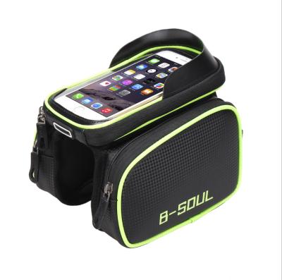 China Waterproof Travel Bike Bag Bicycle Tube On Frame Bag Pouch Touch Screen Phone Holder Bicycle Saddle Recycling Bag For Bicycle Accessories for sale