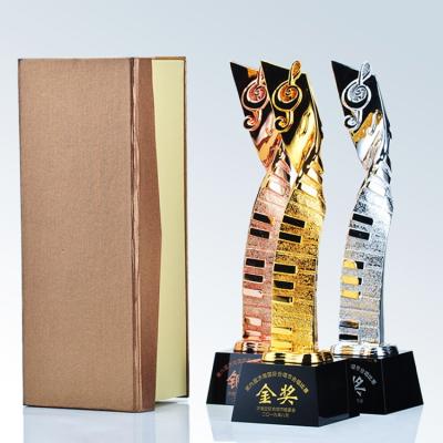 China Best sale Support OEM Factory Price Custom Music Melody note gold resin trophy for sale