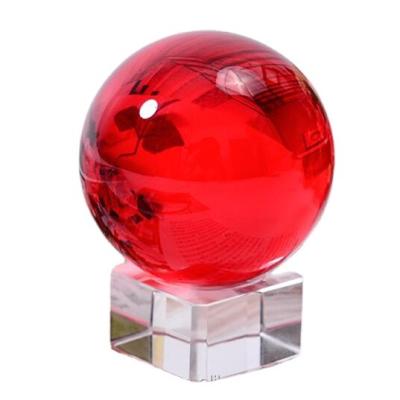 China K9 80mm Red Crystal Glass Sphere for sale