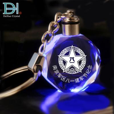 Cina Wedding gifts Custom Engraving Personalized LED Crystal Keyring in vendita