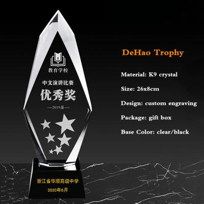 China New Arrival Support OEM Breathable Direct Sales Breathable crystal trophy for sale