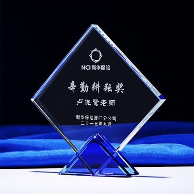 China Pujiang DEHAO Factory Cheap Cost Custom Logo Engraving Crystal Awards Trophy Award Plaque for sale