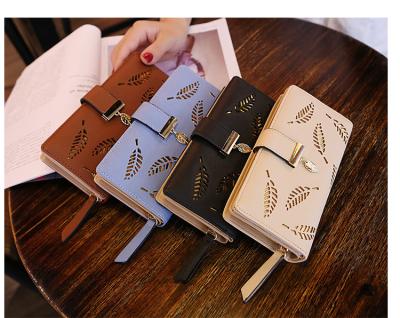 China Women's Long Leather Organizer Ladies Purse Fashion Nice Waterproof Leather Holder Wallets for sale