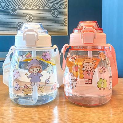 China Minimalist Multiple Sizes Flip Top Motivational Water Bottle Leakproof, Fitness Gym Water Jug 1000ml Wide Mouth One Water Bottle. for sale