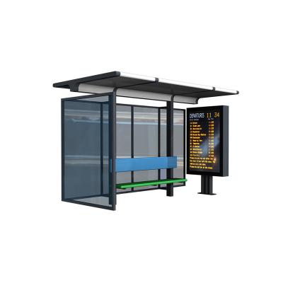 China Durable Quality Outdoor Aluminum Smart Bus Stop Shelter With Display Light Box for sale