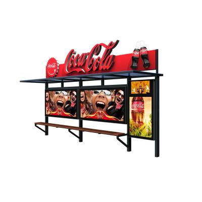 China Street Furniture Classic Outdoor Modern Design Customized Classic LED Advertising Bus Stop Station Shelter Display for sale