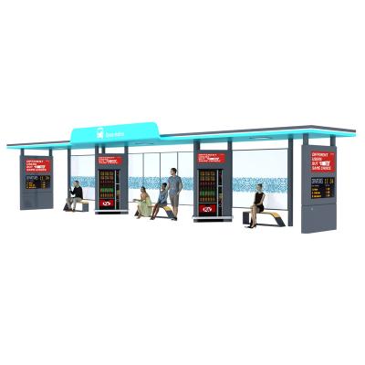 China Cost-effective New Design Advertising LED Display Manufacturer Smart Bus Shelter Bus Stop Shelter for sale