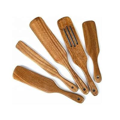 China Sustainable Wholesale Non Stick Wooden Kitchen Utensils Set Wooden Spurtle Set for Kitchen and Cooking for sale