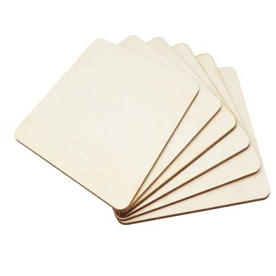 China Contemporary High Quality Unfinished Square 25Pcs 6 x 6 Inches Unfinished Basswood Sheets for Christmas DIY Crafts Decoration for sale