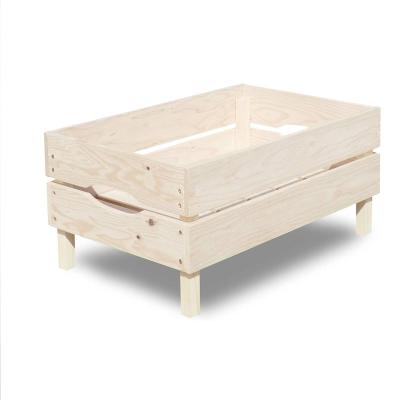 China China Stable Natural Solid Wood Customized Size and Style Wooden Stackable Wood Boxes for Fruit Vegetables for sale