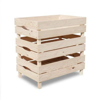 China China Wholesale Custom Logo Stable Stackable Natural Solid Wood Wooden Pallet Boxes for Fruits and Vegetables for sale